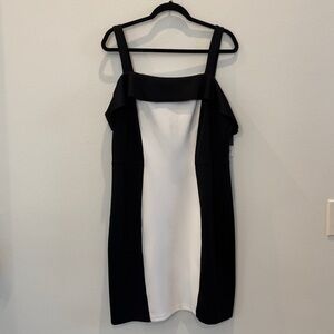 Project Runway Black White Hourglass Dress XXL NWT Bodycon Sheath Dress Strappy